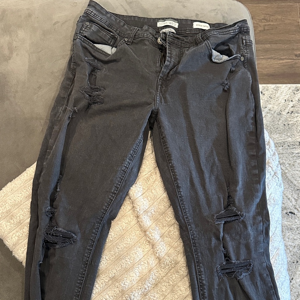 Distressed Black Jeans